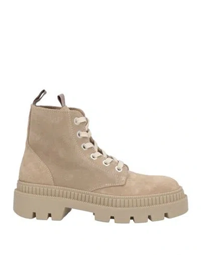 Fabbrica Dei Colli Woman Ankle Boots Beige Size 6 Leather In Neutral