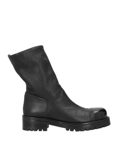 Fabbrica Dei Colli Woman Ankle Boots Black Size 7 Leather