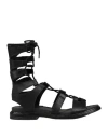FABBRICA DEI COLLI FABBRICA DEI COLLI WOMAN SANDALS BLACK SIZE 8 LEATHER