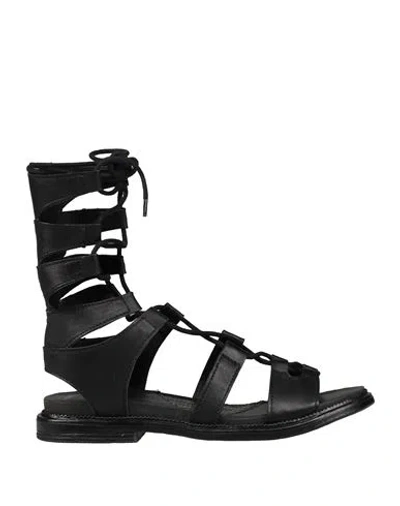 Fabbrica Dei Colli Woman Sandals Black Size 8 Leather