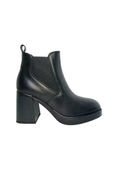 Fabbrica Dei Colli Women's Shoes  Leather Ankle Boots, With Comfortable Side Elastic Bands And Heel.