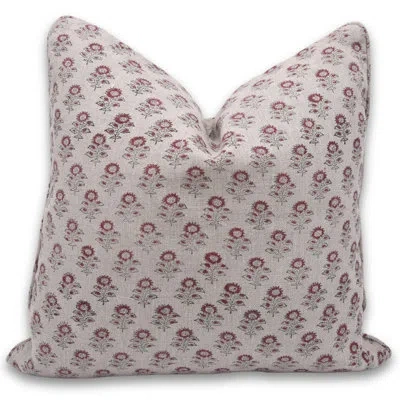 Fabdivine 100% Linen Lumbar Rectangular Pillow Cover In Red