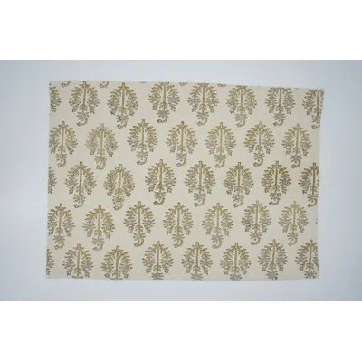 Fabdivine 13x19 Inch Handcrafted Block Print Placemat – Stylish Table Setting, Neelgagan In Yellow