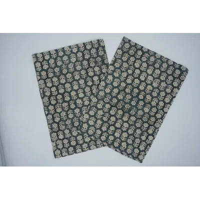 Fabdivine 18x18 Inch Absorbent Fabric Napkins – Perfect For All Occasions, Tulsi Buti In Dark Blue