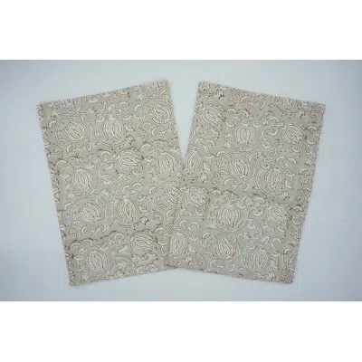 Fabdivine 18x18 Inch Handcrafted Block Print Napkin – Timeless Design For Any Event, 6 Kamal In Green