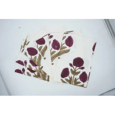 Fabdivine 18x18 Inch Luxury Dinner Napkins – Elevate Your Dining Experience, Badshah, Wine