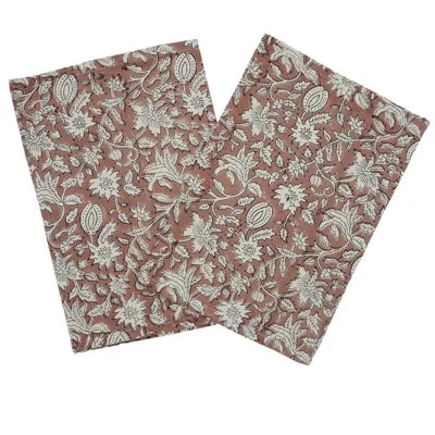 Fabdivine 18x18 Inch Luxury Dinner Napkins – Elevate Your Dining Experience, Manikarnika In Brown