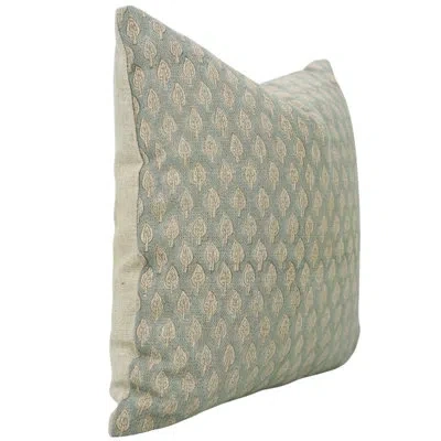 Fabdivine Accent Decorative Thick Linen Pillowcase Cushion, Lumbar, (khushbu, Blue)