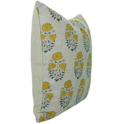 Fabdivine Accent Decorative Thick Linen Pillowcase Cushion, Lumbar (mayra, ) In Mustard