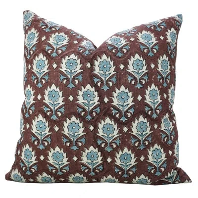 Fabdivine Artisan Block Print Cushion Cover – Boho Living Room Accent Pillow, Kusum, Gray