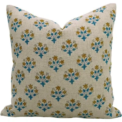 Fabdivine Artistic Block Print Throw Pillow Cushion Cover, Diwali Flower