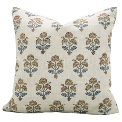 Fabdivine Artistic Hand Block  Print Pure Linen Throw Pillow Cover -traffic Light