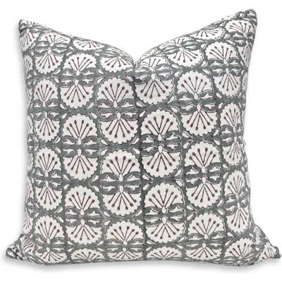 Fabdivine Bijani Floral Cotton Indoor/outdoor Pillow Cover In Green