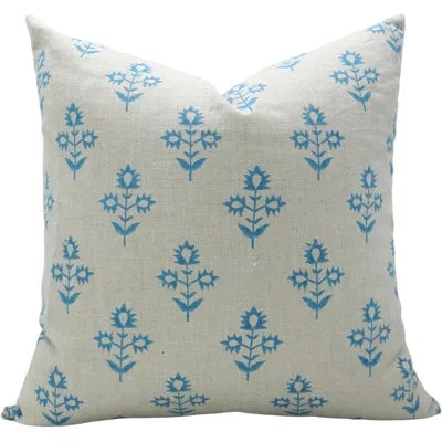Fabdivine Block Print Cushion Cover Â Decorative Pillow For Home, Chameli In Blue Floral