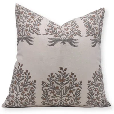 Fabdivine Block Print Duck Canvas  Throw Pillow Covers  (virandavan, Brown) In Green;red;beige