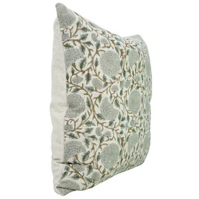 Fabdivine Block Print Linen Pillowcase Cushion Cover, Spring Summer (karwachauth, Grey) In Gray