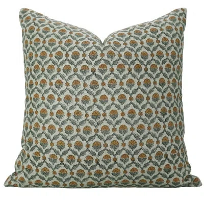 Fabdivine Block Print Pillow Cover For Sofa And Couch, Gray, Shnaaz In Brown;gray