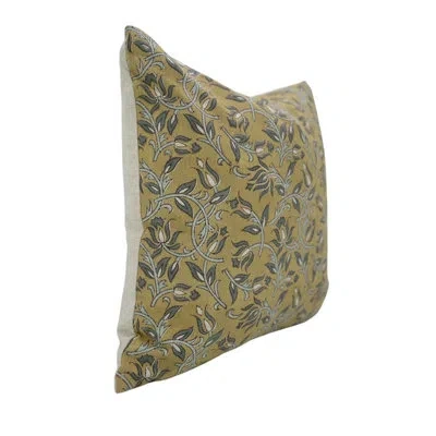 Fabdivine Block Print Pillow Cover Luxurious Home Decor Accent- Kamal Dutta In Green