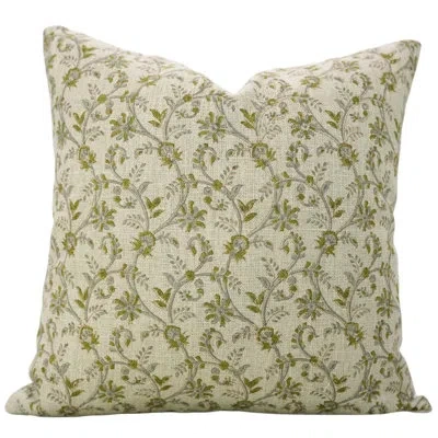 Fabdivine Block Print Pillow Cover, Spring Summer, Home Decor (varanasi) In Green