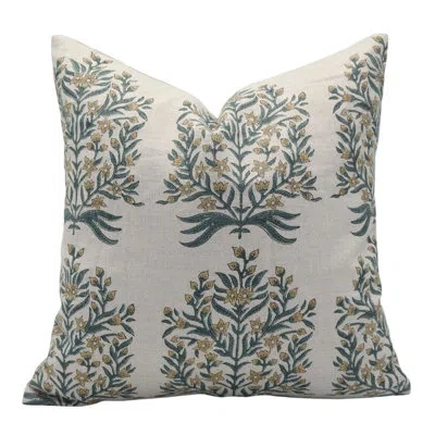 Fabdivine Block Print Pure Linen Pillow Covers, Handmade (virandavan,brown)