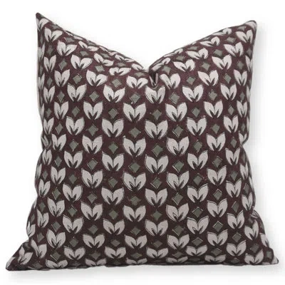 Fabdivine Block Print Pure Linen  Throw Pillow Covers  (titli, Brown) In Brown;beige