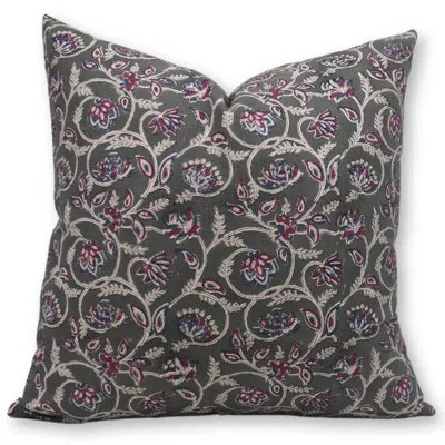 Fabdivine Block Print Thick Linen  Throw Pillow Covers  (saraswati, Green) In Green;red;beige