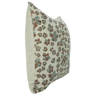 Fabdivine Block Printed Decorative Handblock Printed Cushion Cover, Brown "jhilmil" In Brown;gray