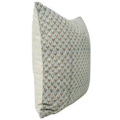 Fabdivine Boho Accent Pillow Cushion Case, Floral, Spring Fall, (mogra, Blue)