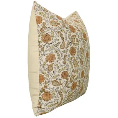 Fabdivine Boho Accent Pillow Cushioncase, Cotton Satin, (gopi, Rust) ,set Of 4 In Beige