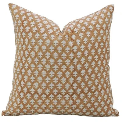 Fabdivine Boho Accent Pillow Cushioncase, Floral, Pure Cotton, (pinkcity, Brown)