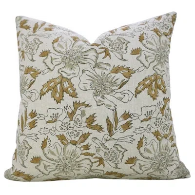 Fabdivine Boho Style Cushion Cover – Hand Block Print Art For Home Décor, Papaya Leaf, Brown