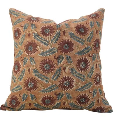 Fabdivine Brown Ethnic Indoor Pillow Cover 14x36 Inch, Block Print,swarna
