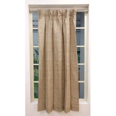 Fabdivine Brown Handmade Block Print Curtain Panel – 27x65 Inch Artisan Linen Drapes For Home Décor