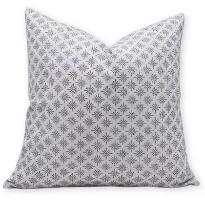 Fabdivine Chingari Floral Cotton Indoor/outdoor Pillow Cover In Black