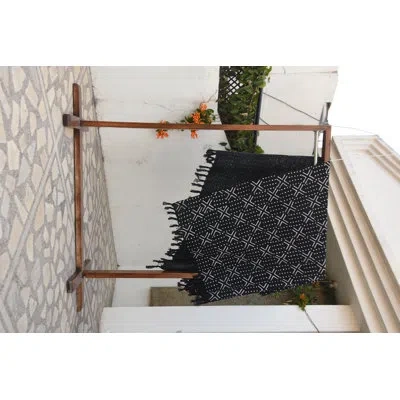 Fabdivine Cozy Throw Blanket Handmade Farmhouse Decorative Blanket For Living Room, Sofa & Bedroom In Black