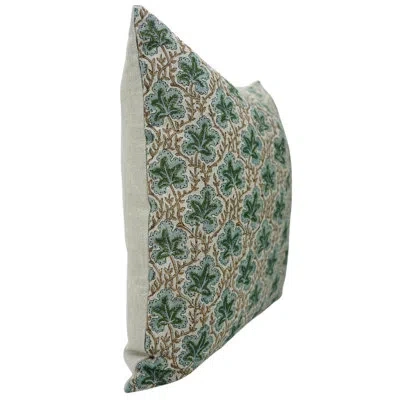 Fabdivine Decorative Cushion Cover, Block Printed Home Accent, Pushp Samhita In Gray Floral,block Print