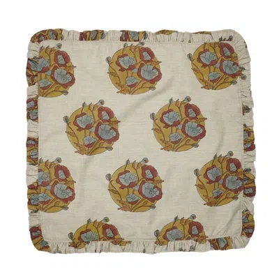 Fabdivine Decorative Frill Napkins 18x18 Inch Perfect For Elegant Dining Set Of 14 Sandhya Pushp In Red;yellow