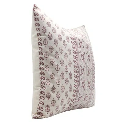 Fabdivine Elegant Cushion Cover Â Block Print Design- Flower Butta In Red