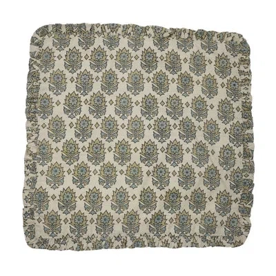 Fabdivine Elegant Ruffle Napkins 18x18 Inch Perfect For Weddings & Events Set Of 4, Kusum In Gray