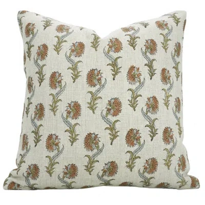Fabdivine Elegant Thick Linen Pillowcase Cushion Cover, Throw, Block Print, (daffodil, Brown)