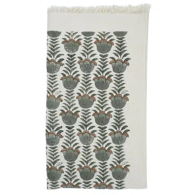Fabdivine Floral 100% Cotton Hand Block Print Waffle Hand Towels 17x32 Perfect For Your Home's Aesthetic And C In Gray