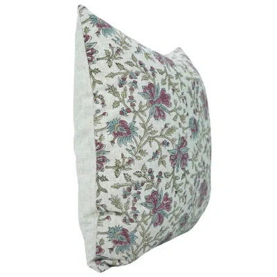 Fabdivine Floral Block Print Decorative Pillow Cover, Handblock Printed Cushion Cover , Neerabel,