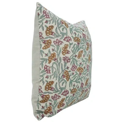Fabdivine Floral Block Print Decorative Pillow Cover, Handblock Printed Cushion Cover Throny Stems, Brown