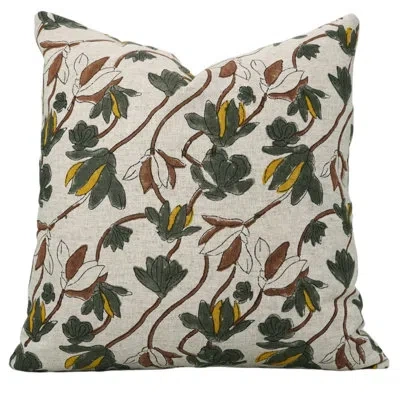 Fabdivine Floral Cotton Indoor/outdoor Pillow Cover
