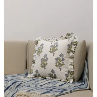 Fabdivine Floral Cotton Indoor/outdoor Pillow Cover