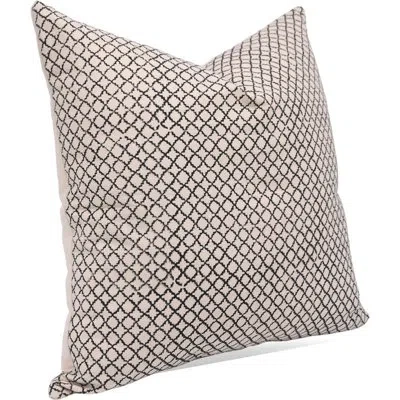 Fabdivine Floral Cotton Indoor/outdoor Pillow Cover In Black
