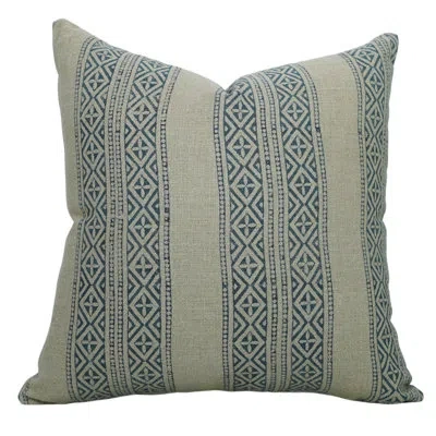 Fabdivine Floral Cotton Indoor/outdoor Pillow Cover In Blue