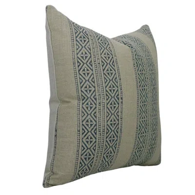 Fabdivine Floral Cotton Indoor/outdoor Pillow Cover In Blue