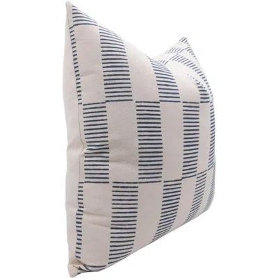 Fabdivine Floral Cotton Indoor/outdoor Pillow Cover In Blue
