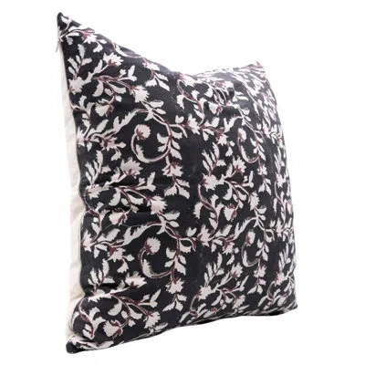 Fabdivine Floral Cotton Indoor/outdoor Pillow Cover In Brown Floral 3